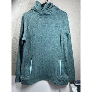 NWT Soneven Cowl Neck Long Sleeve Thumb Holes Zip Pockets Womens Pullover Size M